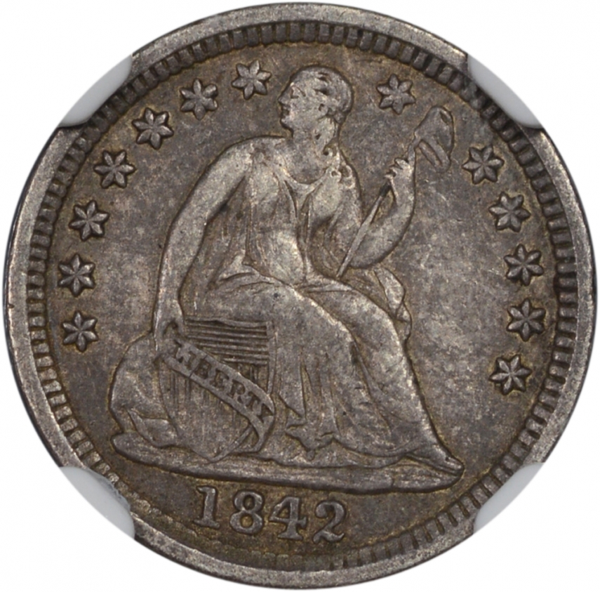 $0.05 / H10c 1842-O Seated Liberty Half Dime - NGC XF40 CAC