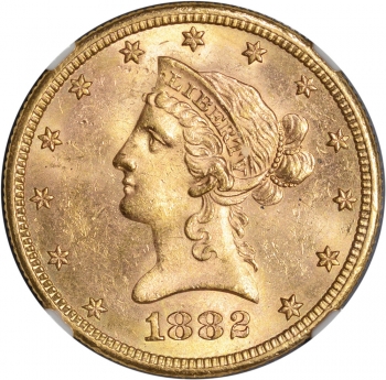 $10.00 1882-S Gold $10 Ten Dollar Liberty - NGC MS63