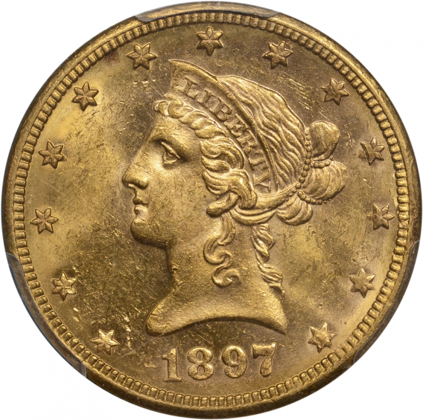 $10.00 1897-O Gold Ten Dollar $10 Eagle - NGC AU55