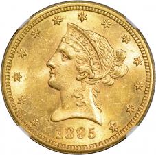 $10.00 1895-S Gold Ten Dollar $10 Eagle - NGC MS60 PQ