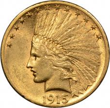 $10.00 1915-S Ten Dollar $10 Indian Gold Eagle - AU